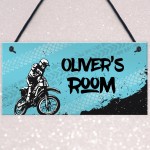 Any Names Personalised Bedroom Door Sign Motorbike Wall Decor