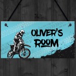 Any Names Personalised Bedroom Door Sign Motorbike Wall Decor