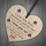 Handmade Mum Gifts From Daughter Or Son Wooden Heart Keepsake 