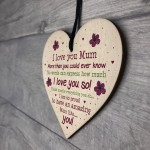 Handmade Mum Gifts From Daughter Or Son Wooden Heart Keepsake 