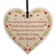 Colleague Leaving Gift New Job Gift Wood Heart Co Worker Gift