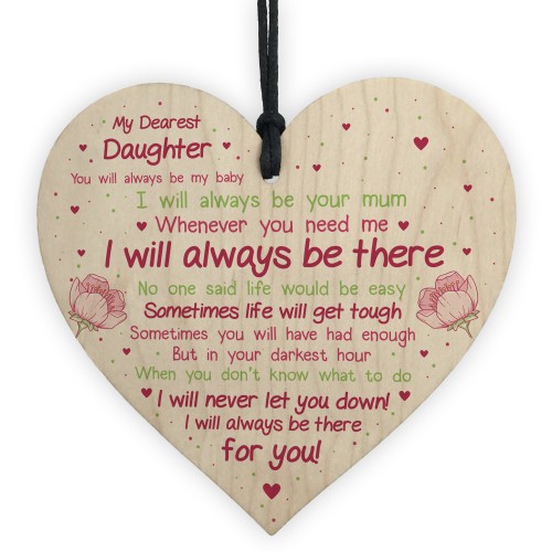 Daughter Gift Motivational Sign Wooden Heart Gift For Daughter