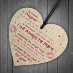 Daughter Gift Motivational Sign Wooden Heart Gift For Daughter