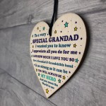 Grandad Gift Wooden Heart Birthday Christmas Gift For Grandad 