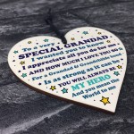 Grandad Gift Wooden Heart Birthday Christmas Gift For Grandad 