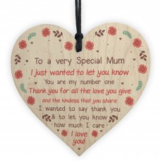 Handmade Wooden Heart Gift For Mum From Daughter Or Son Keepsake
