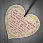 Mum Gift From Son or Daughter Wooden Heart Birthday Christmas 