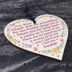 Mum Gift From Son or Daughter Wooden Heart Birthday Christmas 