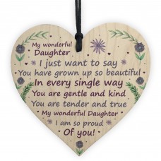 Daughter Gift From Mum And Dad Wood Heart Daughter Birthday Xmas
