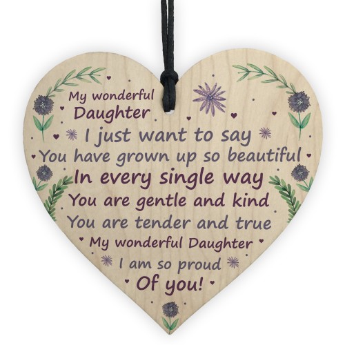 Daughter Gift From Mum And Dad Wood Heart Daughter Birthday Xmas