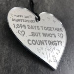 Funny 3rd Anniversary Gift For Boyfriend Girlfriend Wood Heart 
