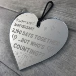 Funny 6th Anniversary Gift For Boyfriend Girlfriend Wood Heart