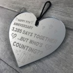 Funny 9th Anniversary Gift For Boyfriend Girlfriend Wood Heart