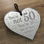 50th Birthday Gift Mirrored Acrylic Heart Birthday Gifts For Him