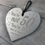 50th Birthday Gift Mirrored Acrylic Heart Birthday Gifts For Him