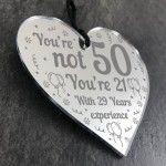 50th Birthday Gift Mirrored Acrylic Heart Birthday Gifts For Him
