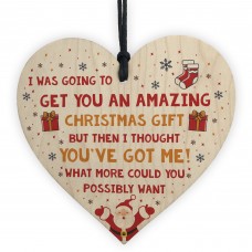 Funny Christmas Gift For Mum Dad Sister Brother Wooden Heart