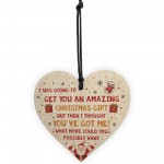 Funny Christmas Gift For Mum Dad Sister Brother Wooden Heart
