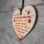 Funny Christmas Gift For Mum Dad Sister Brother Wooden Heart