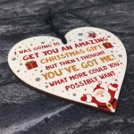 Funny Christmas Gift For Mum Dad Sister Brother Wooden Heart