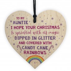 Auntie Plaque Wooden Heart Auntie Birthday Christmas Gift