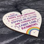 Auntie Plaque Wooden Heart Auntie Birthday Christmas Gift