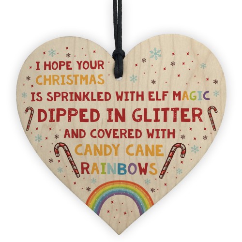 Auntie Mum Daughter Christmas Gift Wooden Heart Funny Xmas Gift