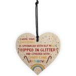 Auntie Mum Daughter Christmas Gift Wooden Heart Funny Xmas Gift