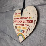 Auntie Mum Daughter Christmas Gift Wooden Heart Funny Xmas Gift