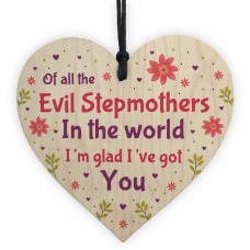 Handmade Stepmum Gifts Wooden Heart Funny Stepmum Birthday Gift 