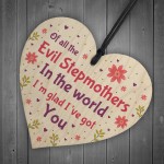 Handmade Stepmum Gifts Wooden Heart Funny Stepmum Birthday Gift 