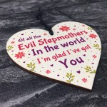 Handmade Stepmum Gifts Wooden Heart Funny Stepmum Birthday Gift 