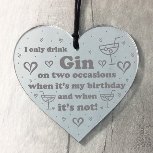 Handmade Hanging Heart Plaque Gift For Gin Lovers Gin Sign