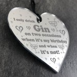 Handmade Hanging Heart Plaque Gift For Gin Lovers Gin Sign