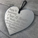 1st Anniversary Gift For Him Her 1st Wedding Anniversary Heart