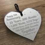 25th Anniversary Gift For Him Her 25th Wedding Anniversary Heart