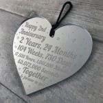 2nd Anniversary Gift For Him Her 2nd Wedding Anniversary Heart