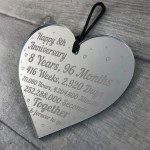  8th Anniversary Gift For Him Her 8th Wedding Anniversary Heart