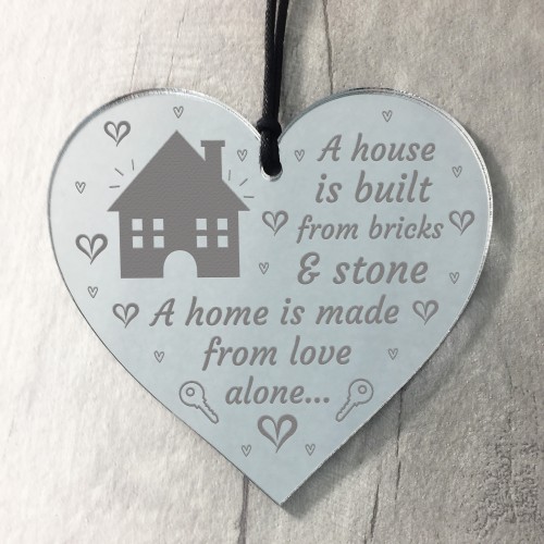 Handmade Hanging Heart Plaque Gift for New Home House Warming