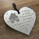 Handmade Hanging Heart Plaque Gift for New Home House Warming