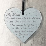 Mum Memorial Gift Engraved Mirror Acrylic Heart Christmas Gifts