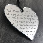 Mum Memorial Gift Engraved Mirror Acrylic Heart Christmas Gifts