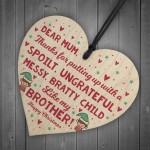 Funny Mum Gift For Christmas From Sister Brother Wooden Heart