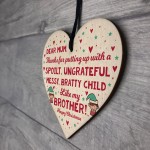 Funny Mum Gift For Christmas From Sister Brother Wooden Heart