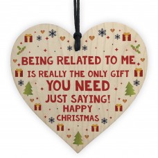 Christmas Gift For Mum Dad Brother Sister Wood Heart Xmas Gift