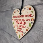 Christmas Gift For Mum Dad Brother Sister Wood Heart Xmas Gift
