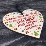 Christmas Gift For Mum Dad Brother Sister Wood Heart Xmas Gift