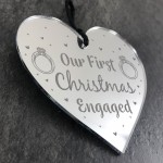 First Christmas Engaged Mirror Acrylic Heart Engagement Gifts