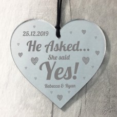 Personalised Engagement Gifts Mirror Acrylic Heart Wedding Gifts