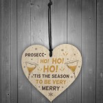 Funny Christmas Alcohol Gift Wood Heart Alcohol Prosecco Gift